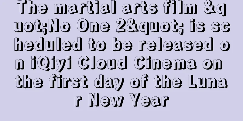 The martial arts film "No One 2" is scheduled to be released on iQiyi Cloud Cinema on the first day of the Lunar New Year
