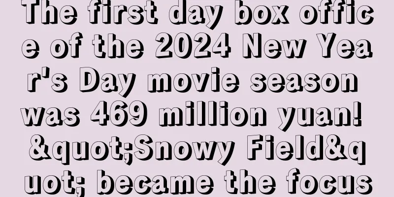 The first day box office of the 2024 New Year's Day movie season was 469 million yuan! "Snowy Field" became the focus
