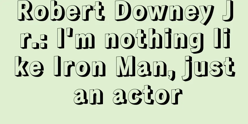 Robert Downey Jr.: I'm nothing like Iron Man, just an actor