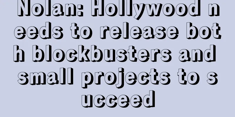 Nolan: Hollywood needs to release both blockbusters and small projects to succeed