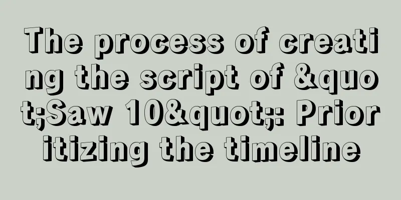 The process of creating the script of "Saw 10": Prioritizing the timeline