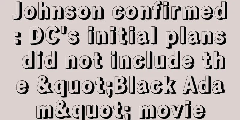 Johnson confirmed: DC's initial plans did not include the "Black Adam" movie