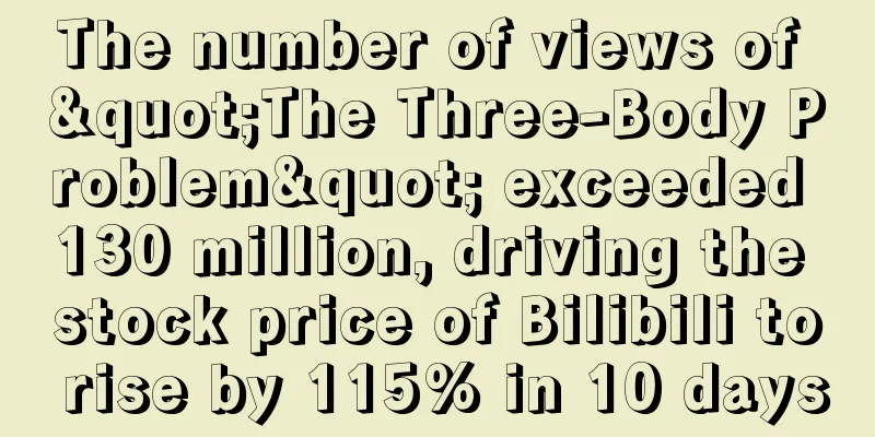 The number of views of "The Three-Body Problem" exceeded 130 million, driving the stock price of Bilibili to rise by 115% in 10 days