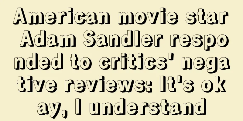 American movie star Adam Sandler responded to critics' negative reviews: It's okay, I understand