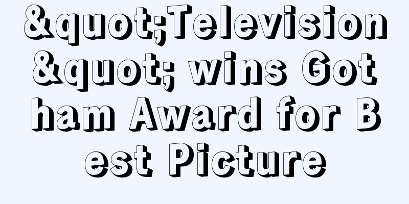"Television" wins Gotham Award for Best Picture