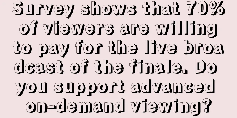 Survey shows that 70% of viewers are willing to pay for the live broadcast of the finale. Do you support advanced on-demand viewing?