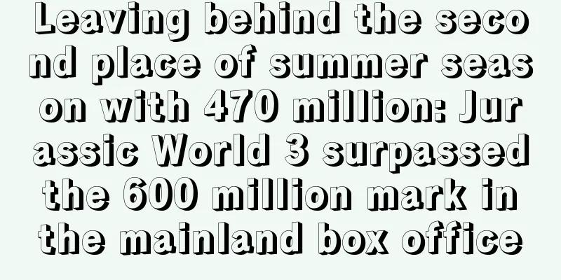 Leaving behind the second place of summer season with 470 million: Jurassic World 3 surpassed the 600 million mark in the mainland box office