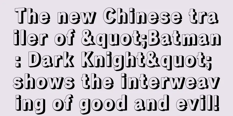 The new Chinese trailer of "Batman: Dark Knight" shows the interweaving of good and evil!
