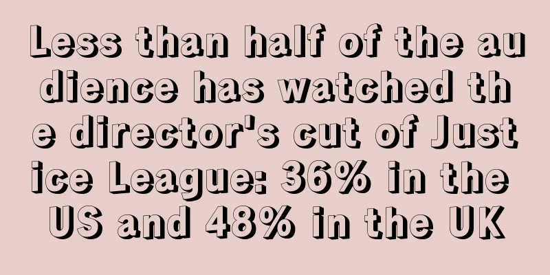 Less than half of the audience has watched the director's cut of Justice League: 36% in the US and 48% in the UK
