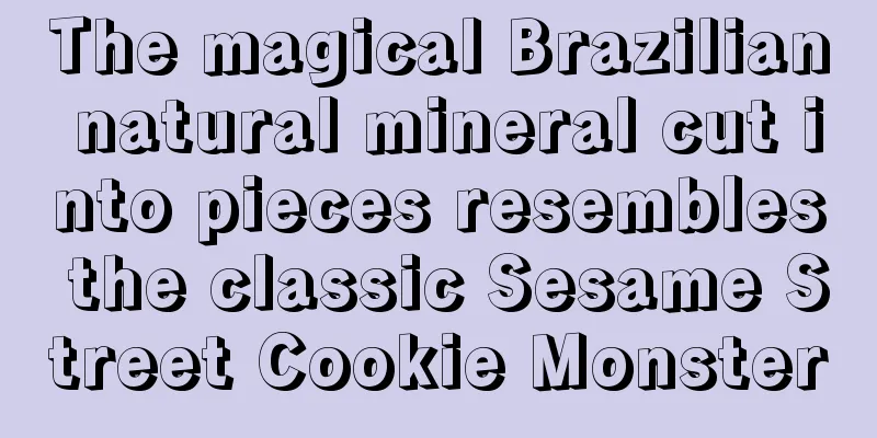 The magical Brazilian natural mineral cut into pieces resembles the classic Sesame Street Cookie Monster