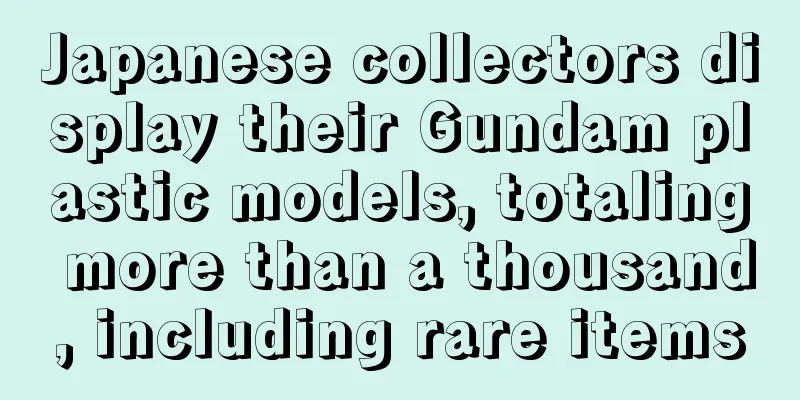 Japanese collectors display their Gundam plastic models, totaling more than a thousand, including rare items