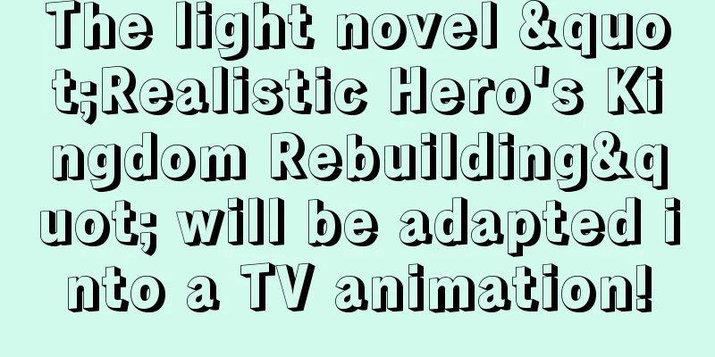 The light novel "Realistic Hero's Kingdom Rebuilding" will be adapted into a TV animation!