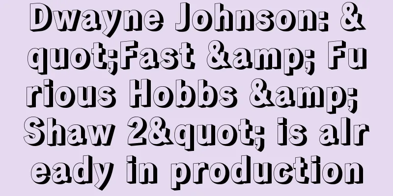 Dwayne Johnson: "Fast & Furious Hobbs & Shaw 2" is already in production