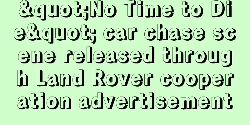 "No Time to Die" car chase scene released through Land Rover cooperation advertisement