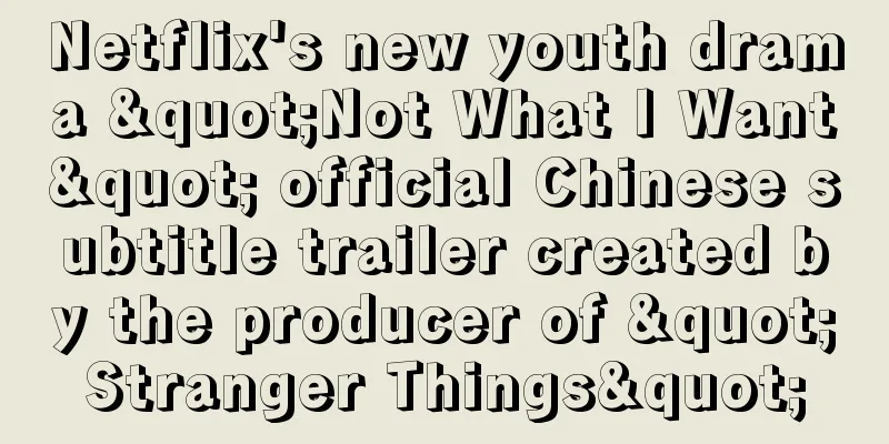 Netflix's new youth drama "Not What I Want" official Chinese subtitle trailer created by the producer of "Stranger Things"