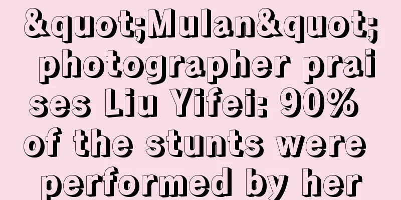 "Mulan" photographer praises Liu Yifei: 90% of the stunts were performed by her