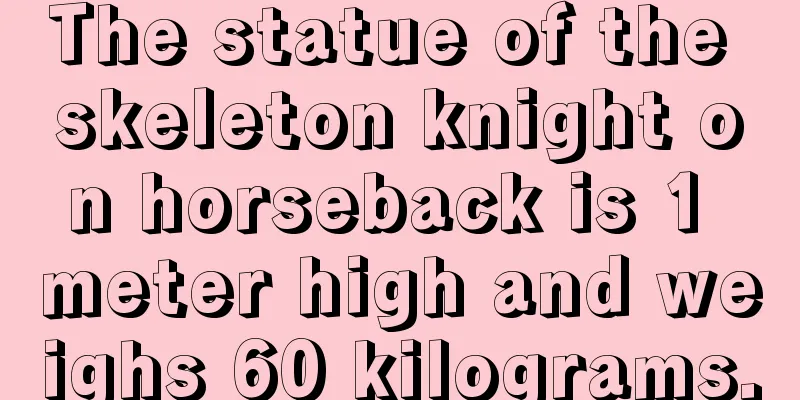 The statue of the skeleton knight on horseback is 1 meter high and weighs 60 kilograms.