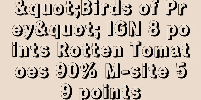 "Birds of Prey" IGN 8 points Rotten Tomatoes 90% M-site 59 points