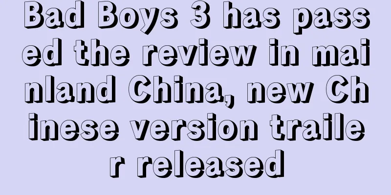 Bad Boys 3 has passed the review in mainland China, new Chinese version trailer released
