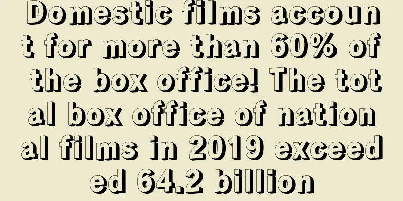 Domestic films account for more than 60% of the box office! The total box office of national films in 2019 exceeded 64.2 billion