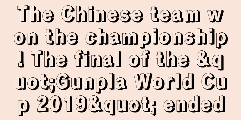 The Chinese team won the championship! The final of the "Gunpla World Cup 2019" ended