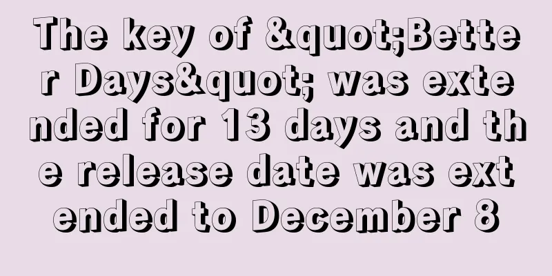 The key of "Better Days" was extended for 13 days and the release date was extended to December 8