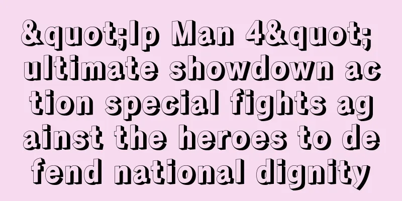 "Ip Man 4" ultimate showdown action special fights against the heroes to defend national dignity