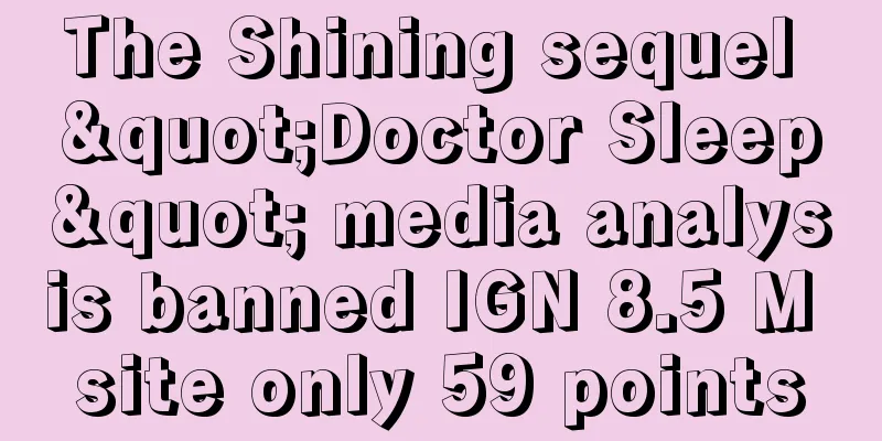 The Shining sequel "Doctor Sleep" media analysis banned IGN 8.5 M site only 59 points