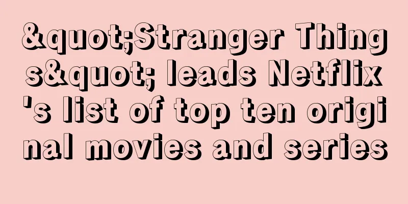 "Stranger Things" leads Netflix's list of top ten original movies and series