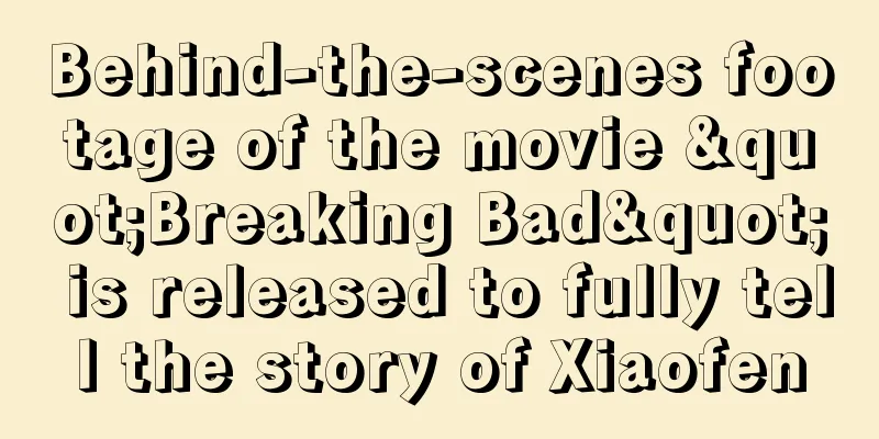 Behind-the-scenes footage of the movie "Breaking Bad" is released to fully tell the story of Xiaofen
