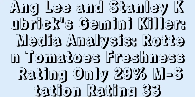 Ang Lee and Stanley Kubrick's Gemini Killer: Media Analysis: Rotten Tomatoes Freshness Rating Only 29% M-Station Rating 33