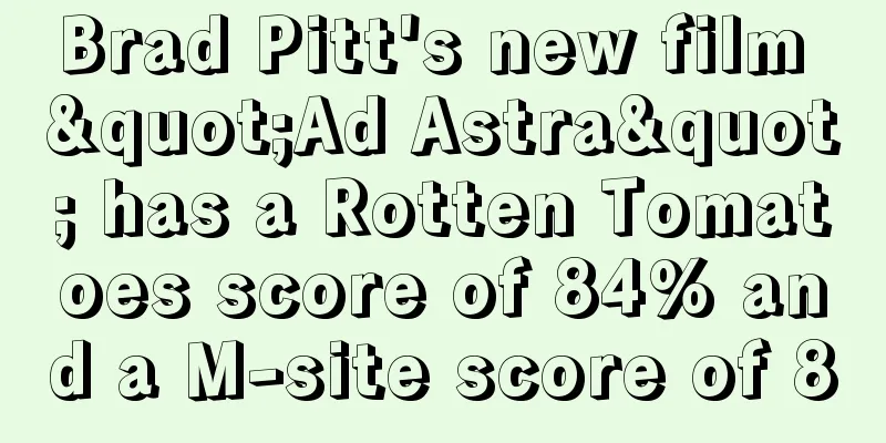 Brad Pitt's new film "Ad Astra" has a Rotten Tomatoes score of 84% and a M-site score of 80