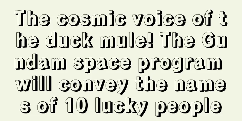 The cosmic voice of the duck mule! The Gundam space program will convey the names of 10 lucky people