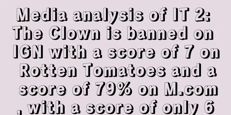 Media analysis of IT 2: The Clown is banned on IGN with a score of 7 on Rotten Tomatoes and a score of 79% on M.com, with a score of only 60