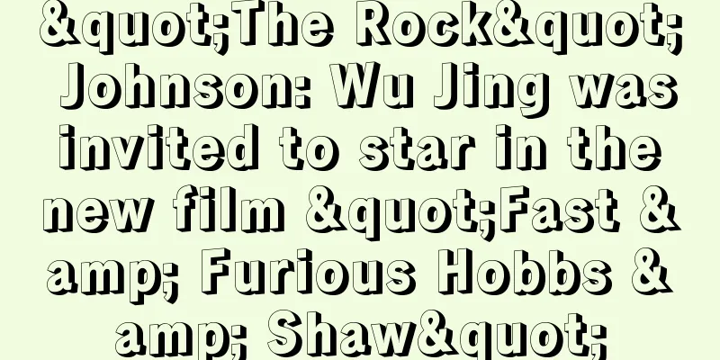 "The Rock" Johnson: Wu Jing was invited to star in the new film "Fast & Furious Hobbs & Shaw"