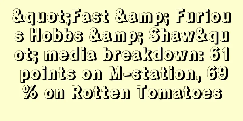 "Fast & Furious Hobbs & Shaw" media breakdown: 61 points on M-station, 69% on Rotten Tomatoes