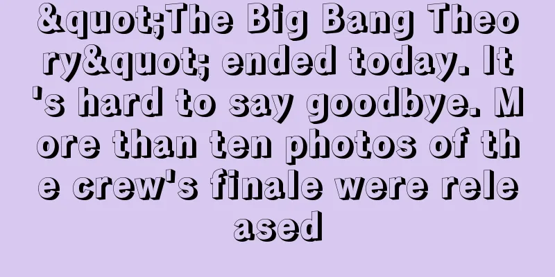 "The Big Bang Theory" ended today. It's hard to say goodbye. More than ten photos of the crew's finale were released