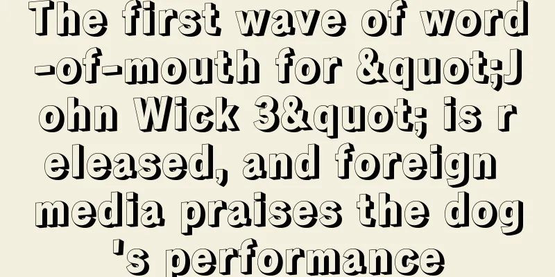 The first wave of word-of-mouth for "John Wick 3" is released, and foreign media praises the dog's performance