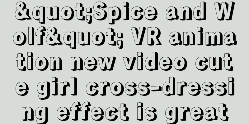 "Spice and Wolf" VR animation new video cute girl cross-dressing effect is great