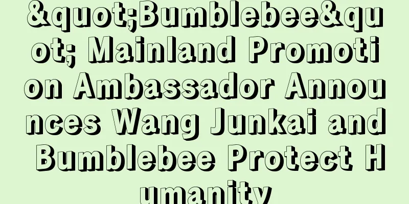 "Bumblebee" Mainland Promotion Ambassador Announces Wang Junkai and Bumblebee Protect Humanity