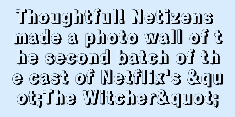 Thoughtful! Netizens made a photo wall of the second batch of the cast of Netflix's "The Witcher"