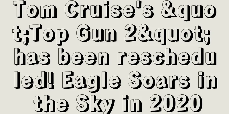 Tom Cruise's "Top Gun 2" has been rescheduled! Eagle Soars in the Sky in 2020