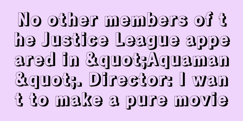 No other members of the Justice League appeared in "Aquaman". Director: I want to make a pure movie