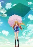 The charm and evaluation of the world reflected in the eyes of a girl looking up at the sky